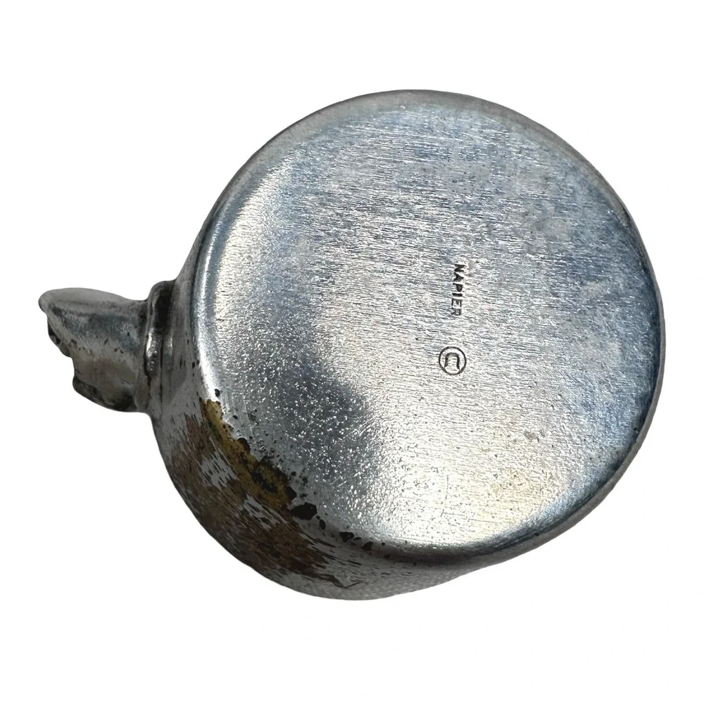 Napier Vintage Silver Plate Number One Finger Pointing Jigger Shot Glass Gray